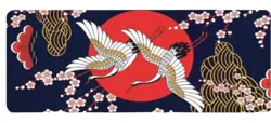 TCG, Playmat. Cranes & Cherry Blossom Playmat. MTG, Pokemon, Yugioh - Image 1