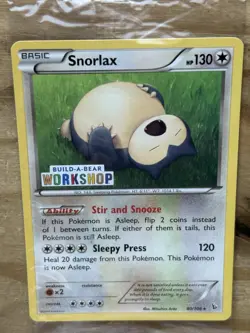 2014 Pokemon Build A Bear Workshop Snorlax Sealed Promo 80/106 - Image 3