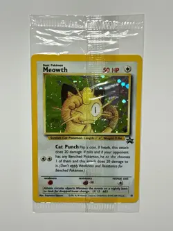 2000 WOTC Pokemon Game Boy Black Star Promo Meowth #10 – Holo – Factory Sealed - Image 1