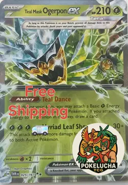 Teal Mask Ogerpon ex 025/167 - Twilight Masquerade - Pokemon TCG - Double Rare - Image 1