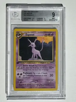 2001 Pokemon 1st Edition Neo Discovery Espeon #020 BGS 9 - Image 1
