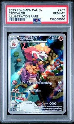 Crocalor Illustration Rare Holo PSA 10 Gem - 2023 Pokemon Paldea Evolved 202/193 - Image 1