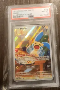 2023 Pokemon Paradox Rift Illustration Rare #194 Minun PSA 10 - Image 1