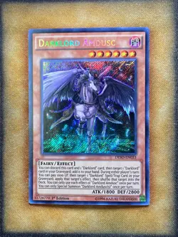 Yugioh Darklord Amdusc DESO-EN033 Secret Rare 1st Ed NM - Image 1
