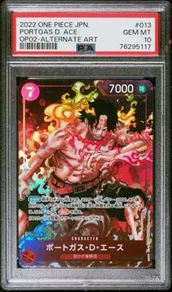 PSA 10 Portgas D Ace OP02-013 Alt Art One Piece Card Game Paramount War Japanese - Image 1