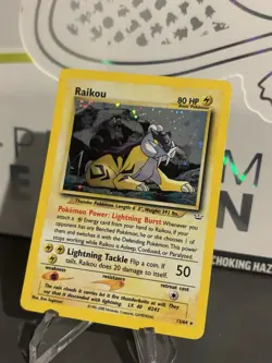 Pokemon TCG Raikou Neo Revelation Holo Rare Card 13/64 MP - Image 1