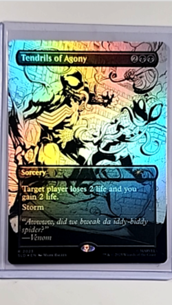 MTG Magic The Gathering SLD Secret Lair Borderless Foil #2023 Tendrils of Agony - Image 1