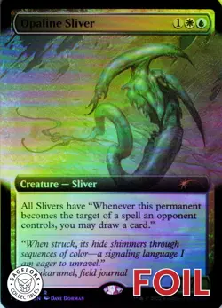 MTG Opaline Sliver (Extended Art) (667) | LP Foil | Secret Lair Drop {SLD} - Image 1