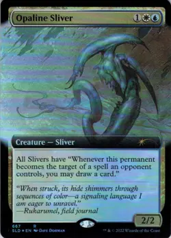 MTG Opaline Sliver (Extended Art) (667) | LP Foil | Secret Lair Drop {SLD} - Image 2