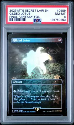2025 Magic The Gathering Secret Lair Final Fantasy Gilded Lotus Foil PSA 8 - Image 1