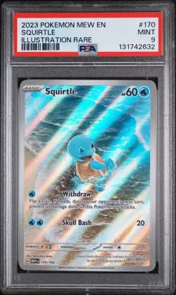SQUIRTLE 170/165 PSA 9 POKEMON 151 CARD ILLUSTRATION RARE HOLO ENGLISH - Image 1