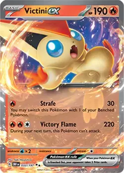 Victini ex Obsidian Flames 033 Pokemon Trading Card Near Mint English Holo - Image 1