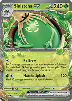 Sinistcha ex Pokemon Trading Card Near Mint English Holo 023/167 - Image 1