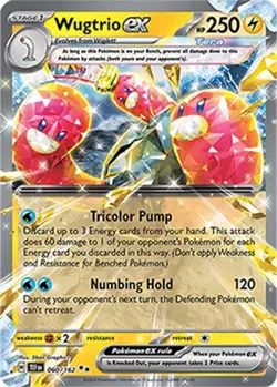 Wugtrio ex Pokemon Trading Card Near Mint English Holo 060/162 - Image 1