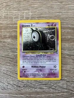 Unown [A] 14/75 Neo Discovery Holo Pokemon Card LP - Image 4