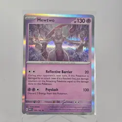 HOLO Mewtwo 150/165 B2G1F - 151 Scarlet Violet Pokemon Card - Akira Egawa Art - Image 1