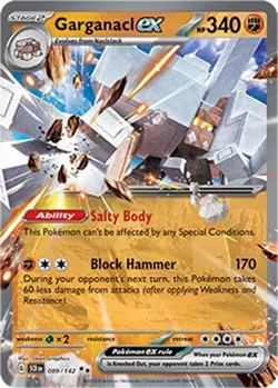 Garganacl ex Pokemon Trading Card Near Mint English Holo 089/142 - Image 1