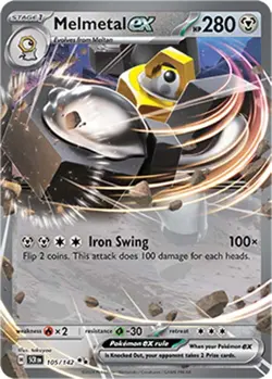 Melmetal ex Pokemon Trading Card Near Mint English Holo - Image 1
