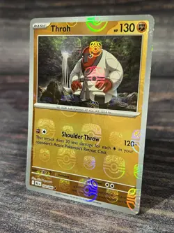 Pokemon TCG Black Bolt 050/086 Throh Master Ball Holo Pattern - Image 3