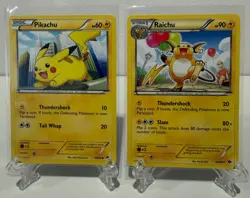2012 POKEMON RAICHU 40/99 & PIKACHU 39/99 -2 EVOLUTION SET NEXT DESTINIES-NM/M - Image 1