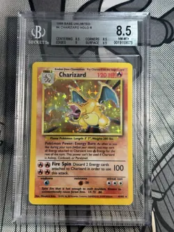 POKEMON - 1999 BASE SET #4 CHARIZARD-HOLO BGS 8.5 Subs - Image 1
