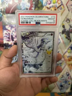 2021 Pokemon SWSH Celebrations Reshiram Classic Collection #113/114 PSA 10 - Image 1