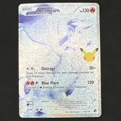 Pokemon TCG Reshiram 113/114 Celebrations Classic Collection Full Art Holo Basic - Image 1