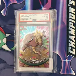 2000 Topps Chrome Pokemon Hitmonlee #106 PSA 10 Gem Mint - Image 1