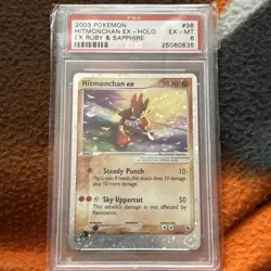Pokemon Hitmonchan ex #98/109 Holo - 2003 Ruby & Sapphire - PSA 7 NM Condition! - Image 1