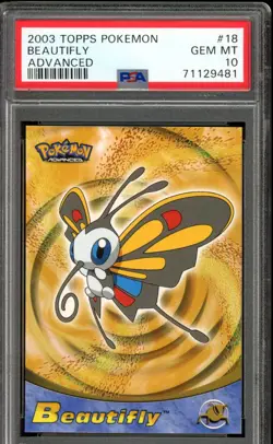 2003 Pokemon - Beautifly #18 - Advanced - Topps PSA 10 Gem Mint - Pop 3 - Image 1