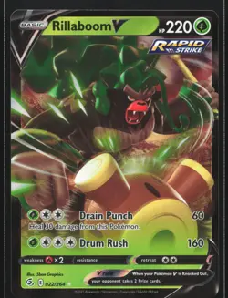 Pokemon Rillaboom V 022/264 Fusion Strike Ultra Rare Holo NM - Image 1