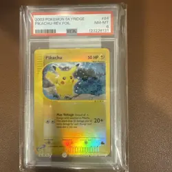Pokemon Skyridge 2003 Pikachu Reverse Holo 84/144 psa8 - Image 1