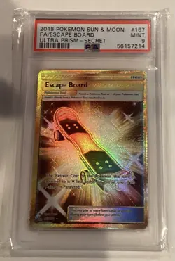 2018 Pokemon SM Ultra Prism Escape Board Full Art 167 Secret PSA 9 Mint - Image 1