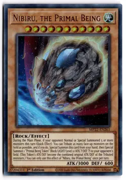 Yugioh TCG Nibiru, the Primal Being MP22-EN261 2022 Tin of the Pharaoh's Gods - Image 1