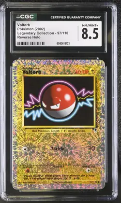 CGC 8.5 Voltorb 2002 Legendary Collection 97/110 Reverse Holo Pokemon Card - Image 1