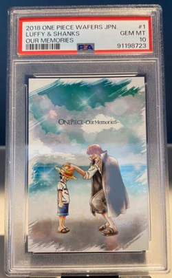PSA 10 One Piece Wafers Card Monkey D. Luffy Shanks Our Memories Japanese Art - Image 1