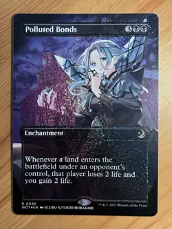 Polluted Bonds - Anime Borderless Confetti Foil NM [Wilds of Eldraine] - Image 1