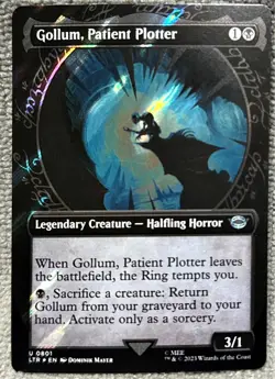 MTG Gollum, Patient Plotter 801 Showcase Surge Foil Lord of the Rings MTG - Image 1