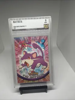 Rattata #19 - Goldin 9 Mint - 1999 Topps Pokemon TV Animation - Vintage Card - Image 1