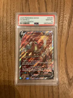 2023 POKEMON SWORD & SHIELD CROWN ZENITH #GG36 FULL ART/ENTEI V PSA 10 - Image 1
