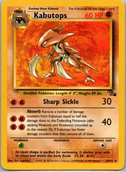 Pokemon TCG Kabutops 24/62 Fossil MP - Image 1