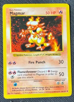 MAGMAR 36/102 UC BASE SET SHADOWLESS POKEMON LP - Image 1