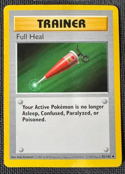 FULL HEAL 82/102 UNCOMMON BASE SET SHADOWLESS POKEMON MP - Image 1