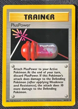 PLUSPOWER 84/102 UNCOMMON BASE SET SHADOWLESS POKEMON HP - Image 1