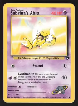 Sabrina's Abra 93/132 Pokemon TCG Gym Challenge LP - Image 1