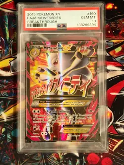 2015 POKEMON XY BREAKTHROUGH #160 FULL ART/M MEWTWO EX PSA 10 - Image 1