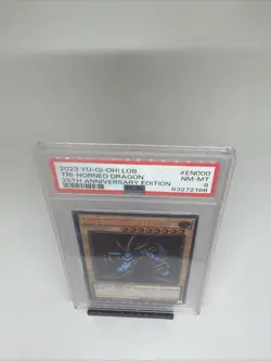 2023 Yu-Gi-Oh! Tri-Horned Dragon LOB-EN000 25th Anniversary PSA 8 NM-MT - Image 4