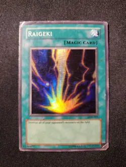 Raigeki LOB-053 Unlimited Super Rare HP Yugioh Tcg Card See Pics - Image 1