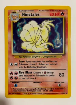 Pokemon Card Ninetales 12/102 Holo Foil Used/Played SEE DESCRIPTION - Image 1