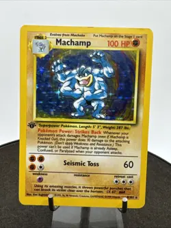 Machamp 8/102 1st Edition Holo Base Set Pokemon Card - Image 1